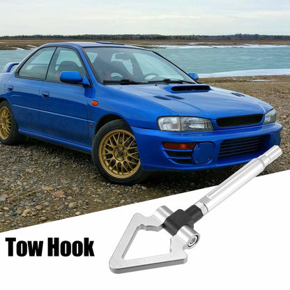 Silver Tone Front Bumper Trailer Ring Towing Hook Triangle Shape for Subaru
