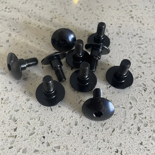 10x Black Aluminium Fairing Bolt m6 x16mm +6mm Screw
