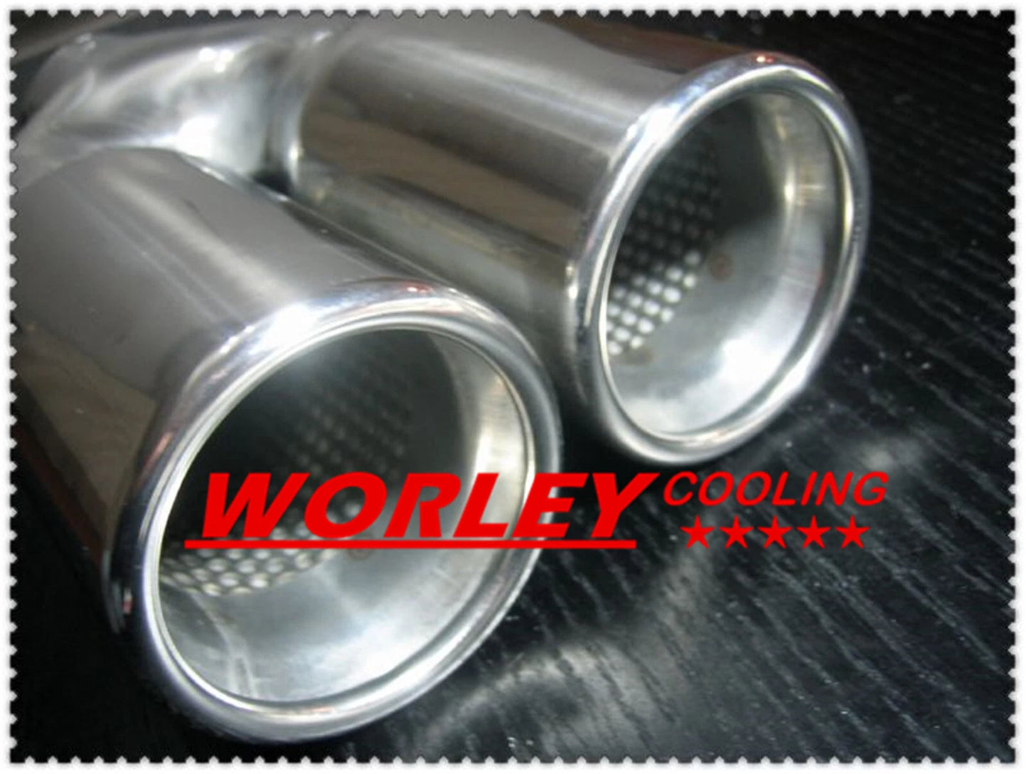 2.25" Inlet Double Round 3" Straight Cut Exhaust Tip