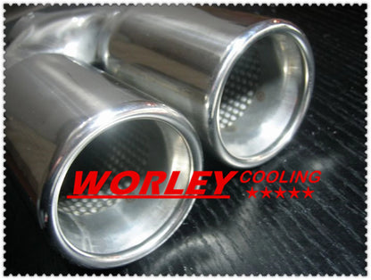 2.25" Inlet Double Round 3" Straight Cut Exhaust Tip