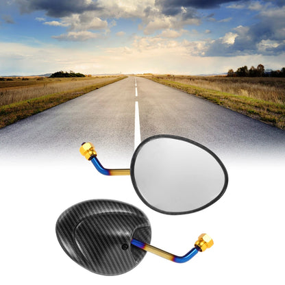 2 x Rear View Mirrors Handlebar Mirror Carbon Fiber Pattern for M8
