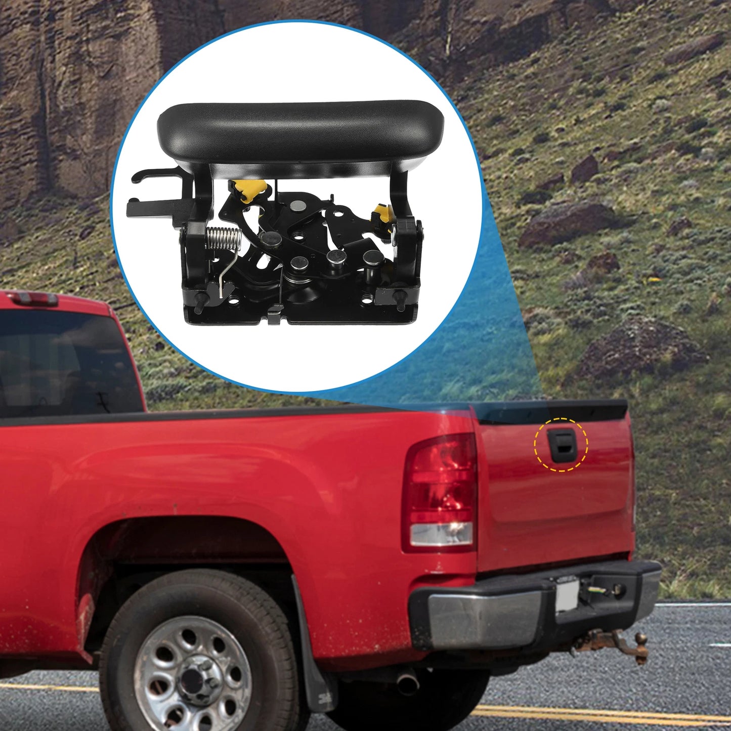 Tailgate Handle Exterior Rear for Chevy Avalanche 1500 2500 (2002-2006)