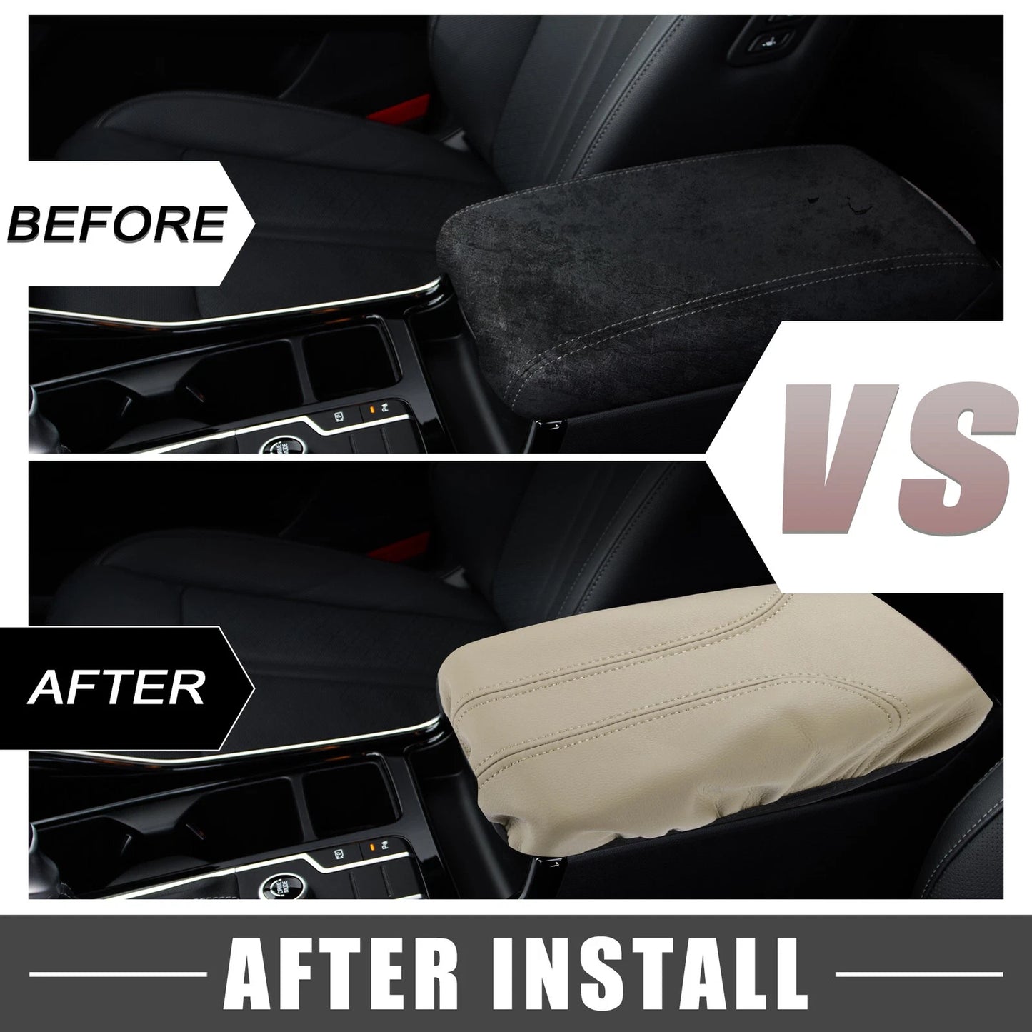Beige Center Console Armrest Cover Trim for Nissan Rogue (2014-2020)