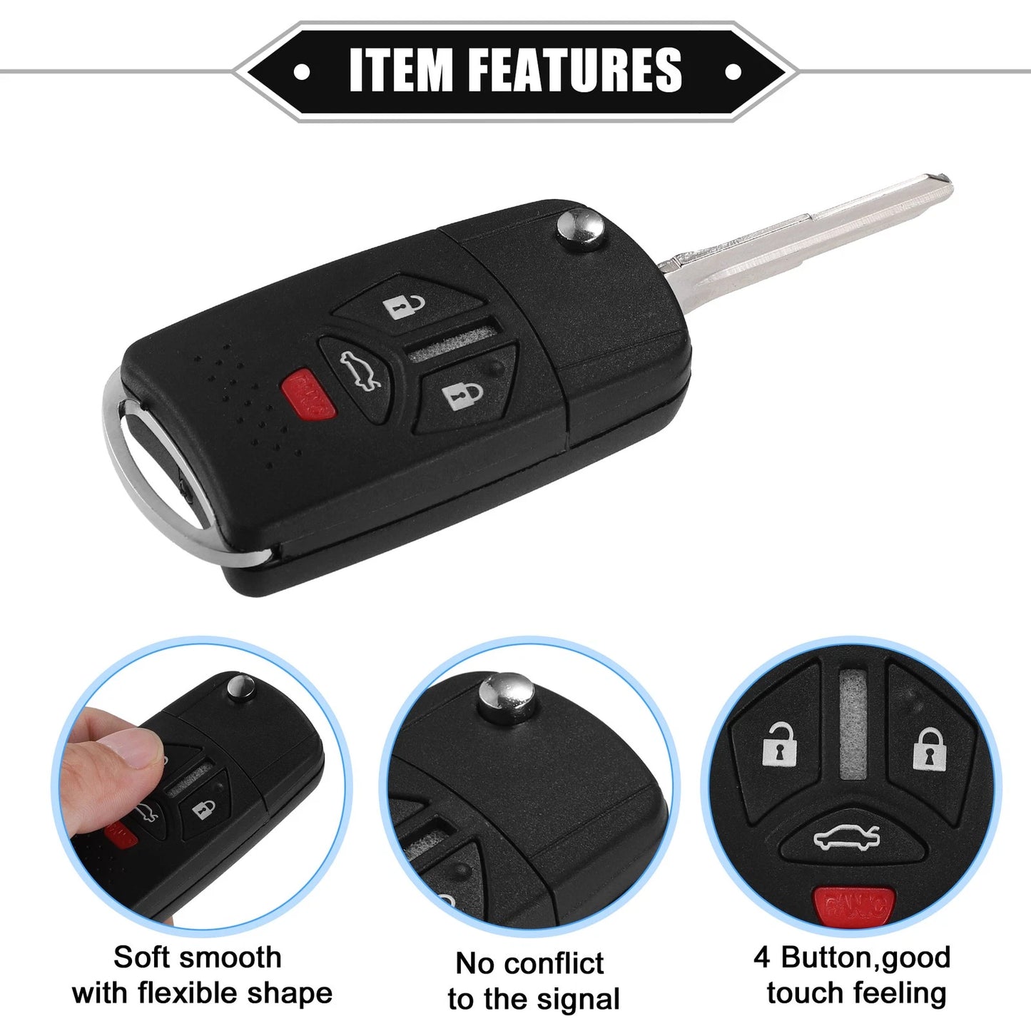 Keyless Entry Remote Key Cover for Mitsubishi (No Chip)