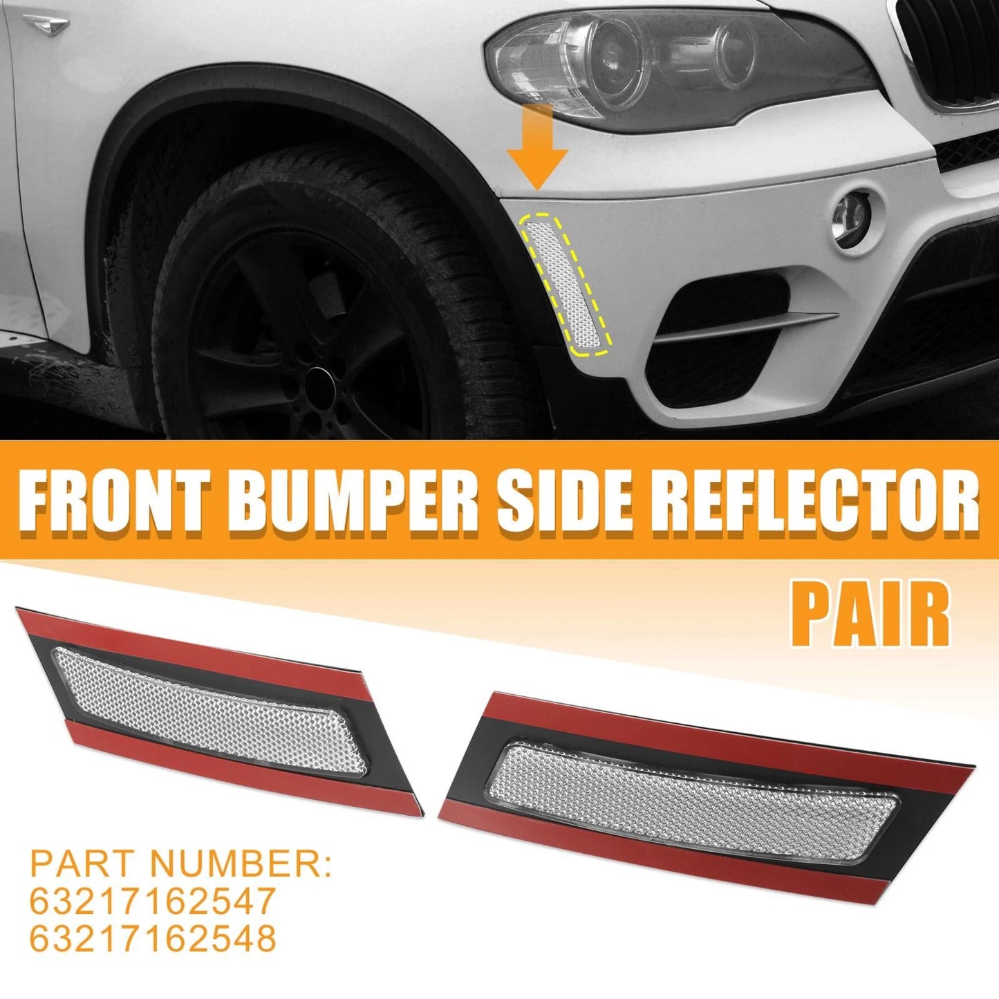 Bumper Reflector Side Marker  Clear for BMW X5 (2007-2013)