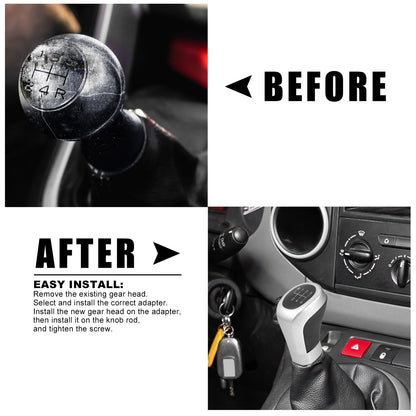 6 Speed Gear Shift Knob Head Black Silver for BMW 1 3 Series (1982-2013)