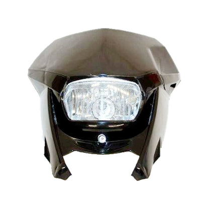 BLACK Headlight Lamp & Strip for PIT Trail Dirt Motorcycle Bike