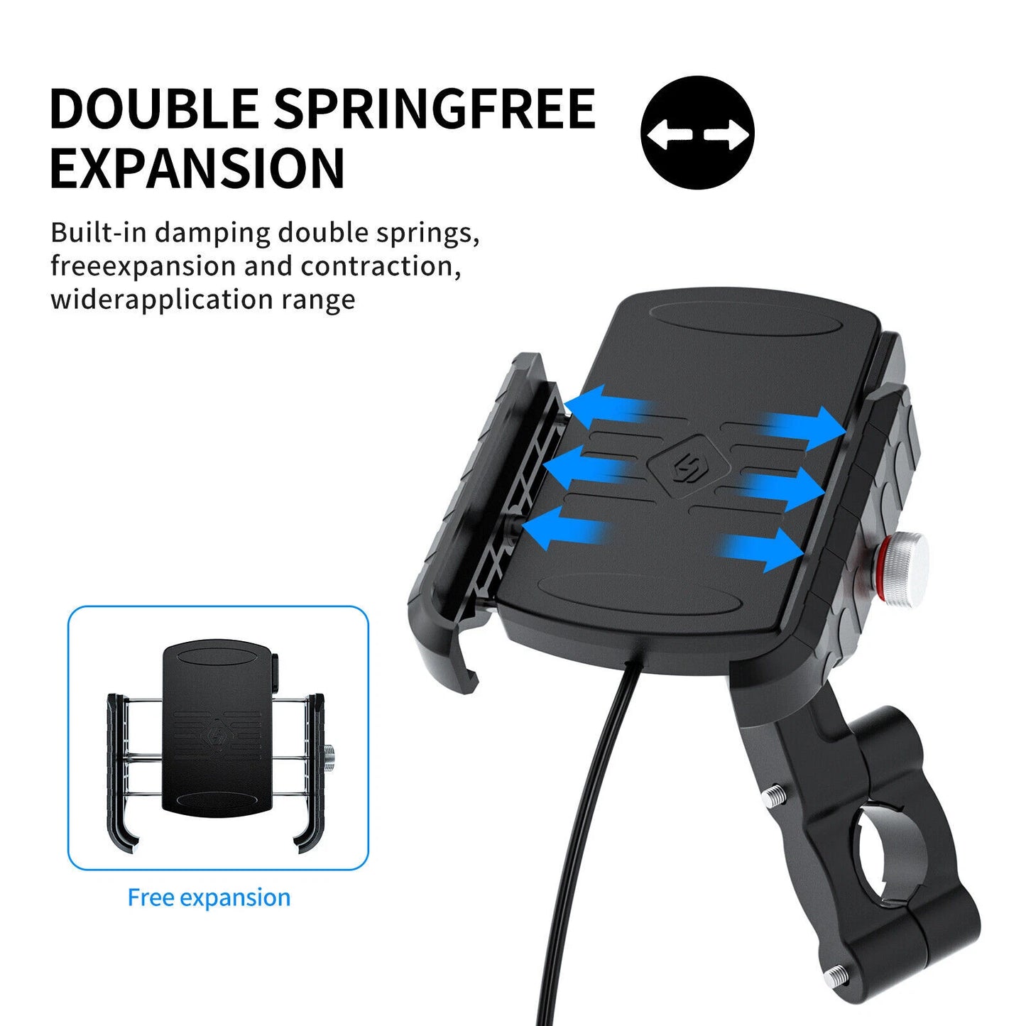 15W Wireless Charging Pad for Motorcycle Scooter (Universal, Black)