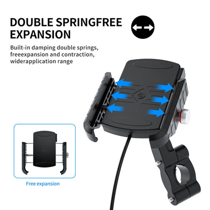 15W Wireless Charging Pad for Motorcycle Scooter (Universal, Black)