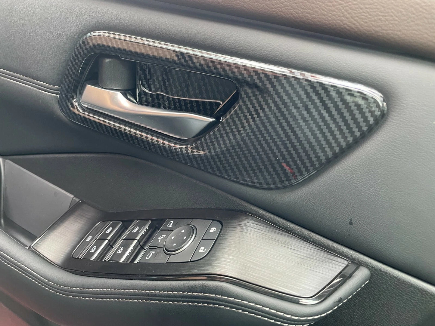 Interior Door Handle Bowl Carbon Fiber Cover Trim for Nissan Rogue (2021-2023)