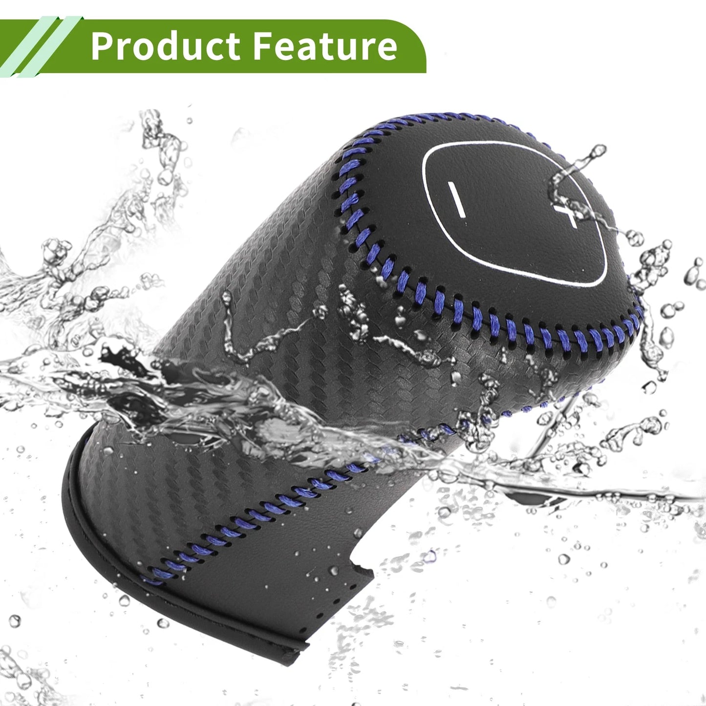 Gear Shift Knob Cover for Chevrolet Malibu (2016-2020) Black Carbon Fiber Blue