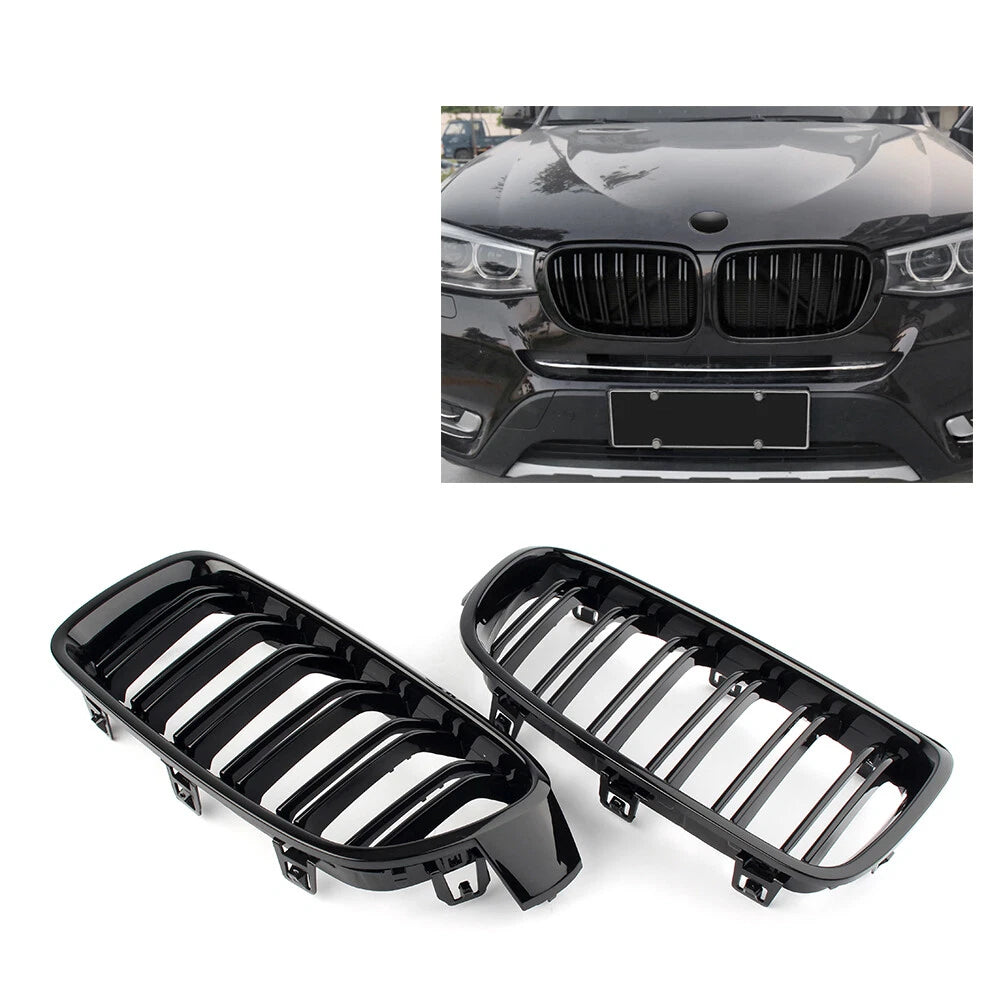 Dual Slat Gloss Black Grills for BMW 3-Series F30 F35 (2012-2016)