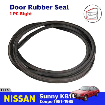 Door Rubber Seal Weatherstrip RH Fits Nissan Sentra Sunny KB11 2D Coupe 1981-85
