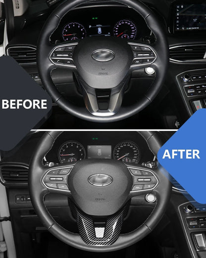 Carbon Fiber Steering Wheel Cover for Hyundai Santa Fe Palisade (2020–2023)