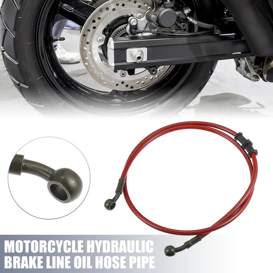 120cm 10mm Motorcycle Hydraulic Brake Line Oil Hose Pipe 28 Degree Red