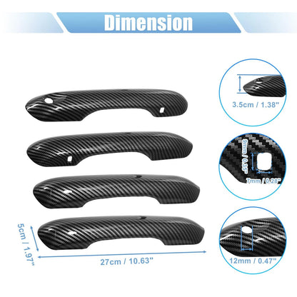 4 x Door Handle Trim Covers for Ford Explorer (2020-2022) Carbon Fiber