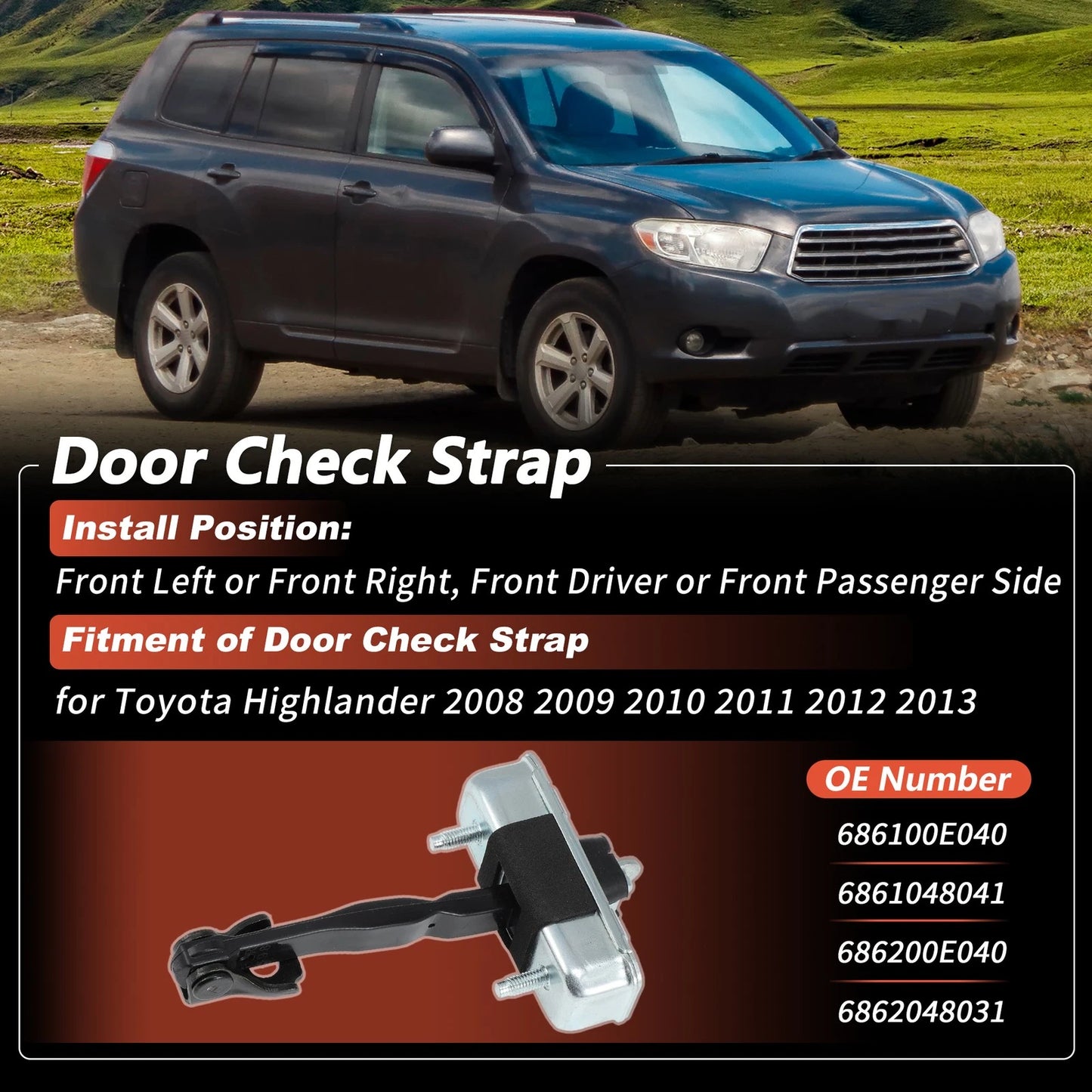 Front Door Check Strap Limiter for Toyota Highlander (2008-2013)