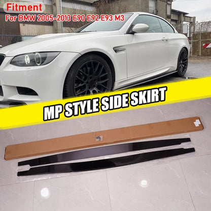 2 x Side Skirt Extensions for 2005-2013 BMW 3 Series E90 E92 E93 M3 Black
