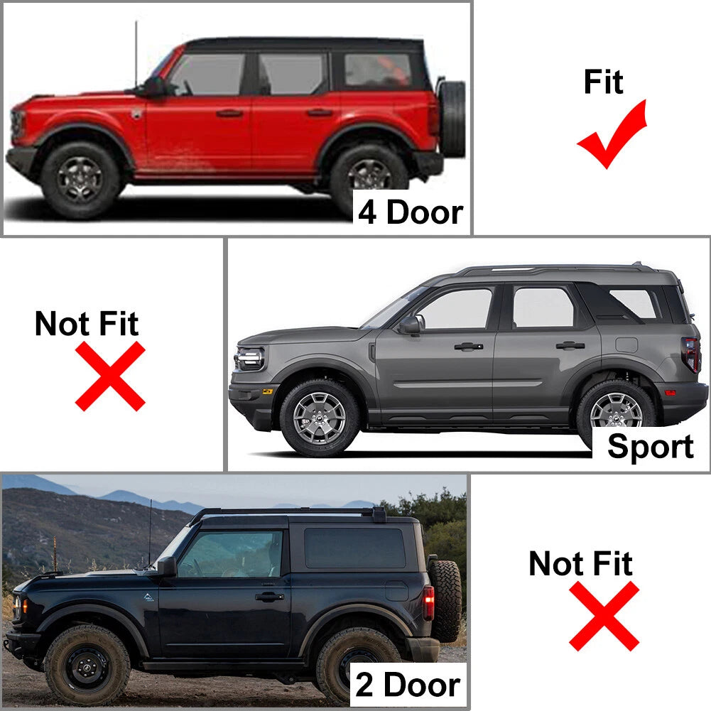 Pillar Post Set Door Window Trim Covers for Ford Bronco 4-Door (2021-2023)