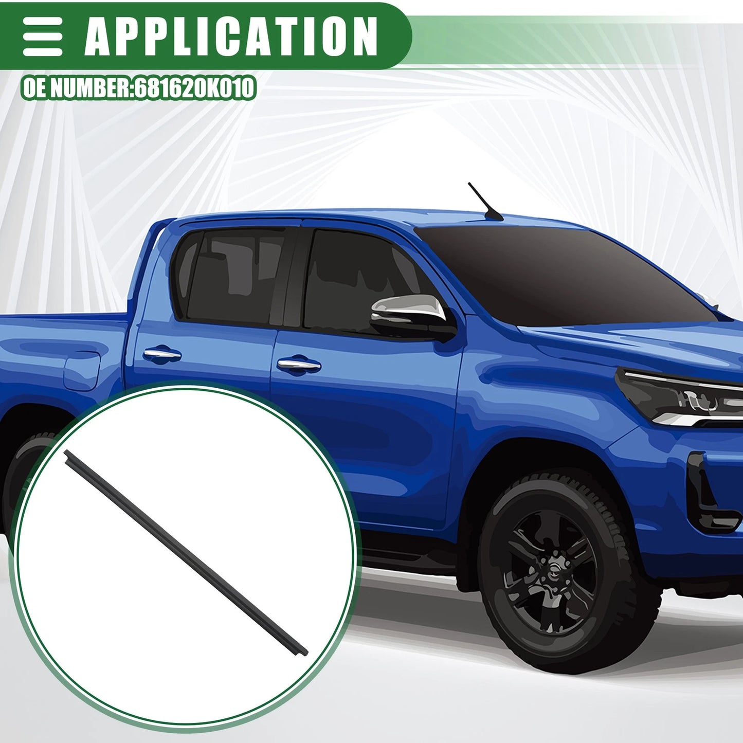 Front Right Door Window Belt Weatherstrip for Toyota Hilux (2005–2014)