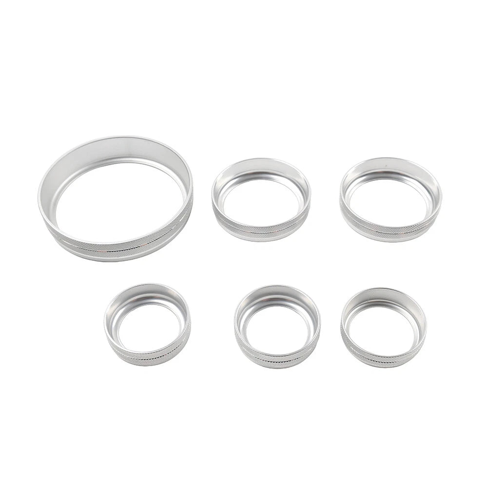 Silver AC Stereo Tune Knob Headlight Switch Covers for Ford Bronco (2021-2022)