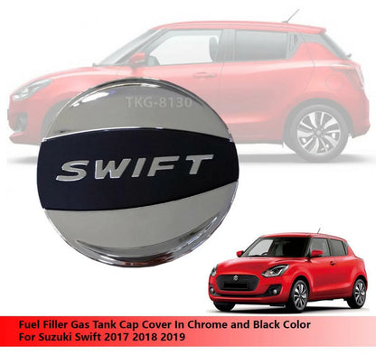 Fuel Door Tank Cap Cover Trim Black Chrome for Suzuki Swift (2017-2019)
