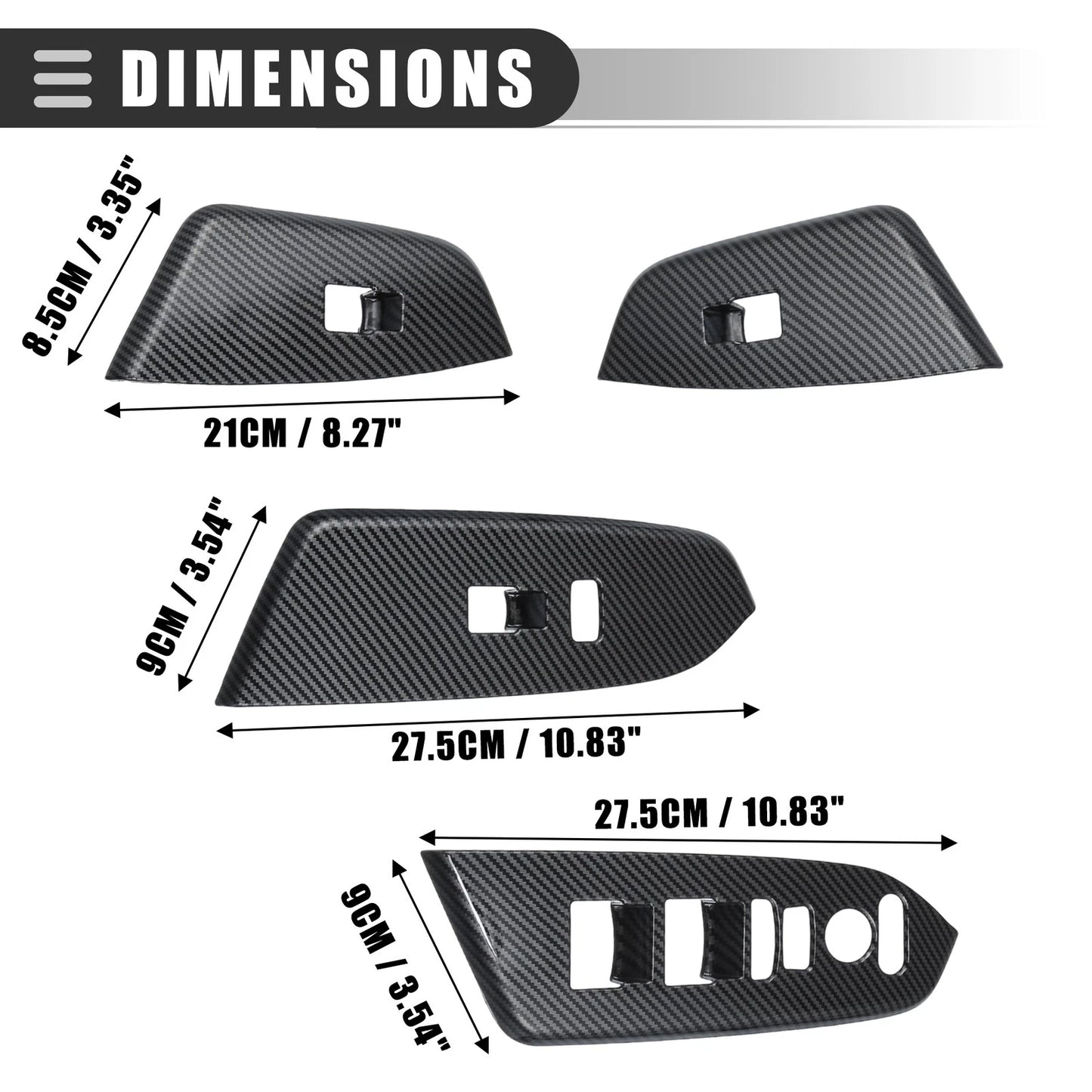 Window Switch Panel Cover Trim for Honda CRV 2017-2022 Carbon Fiber
