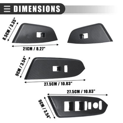 Window Switch Panel Cover Trim for Honda CRV 2017-2022 Carbon Fiber