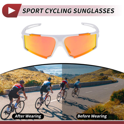 Motorcycle Riding Goggles Red Lens White Frame Tri-acetel Cellulose