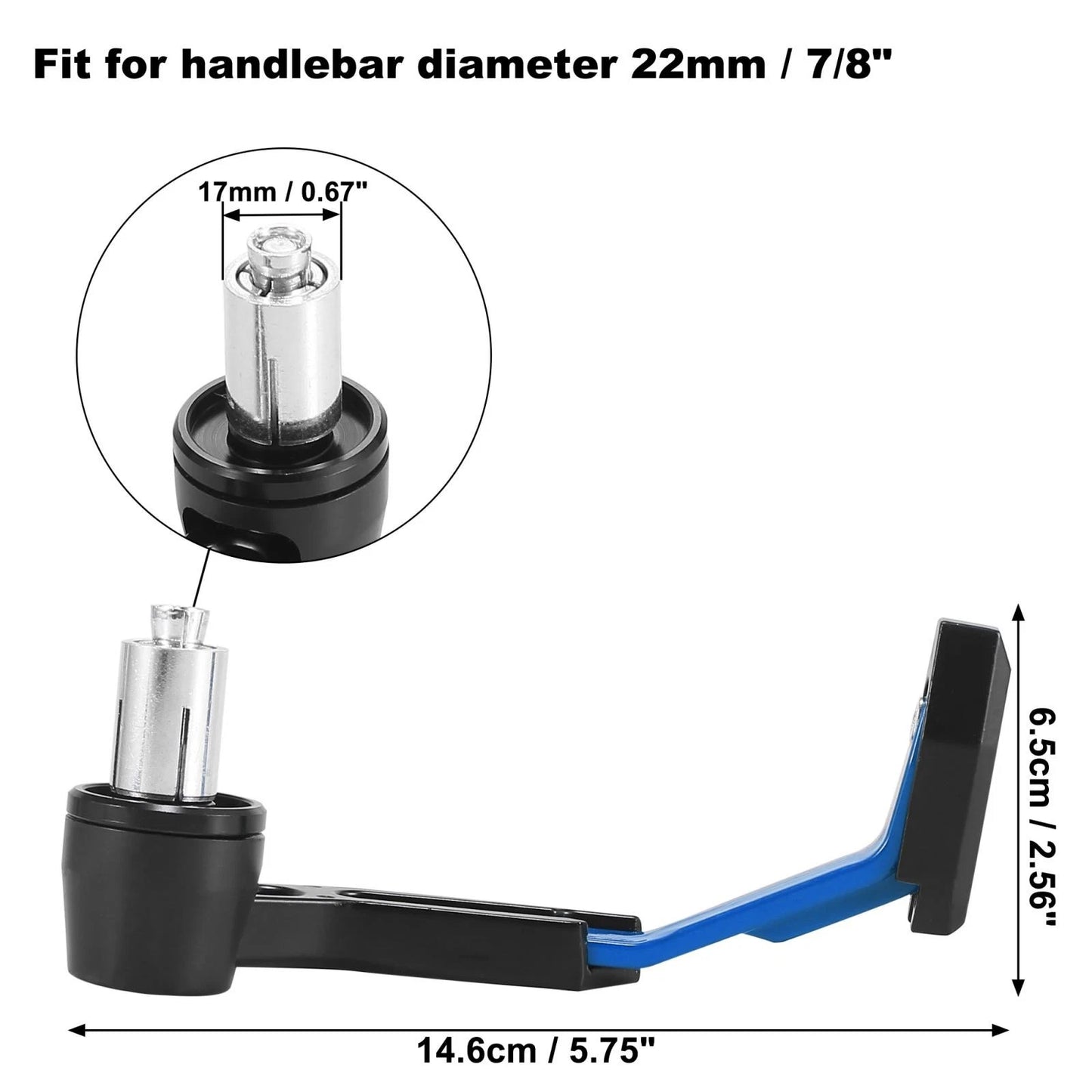 2 x 7/8" 22mm Motorcycle Brake Lever Guard for Make Model Blue