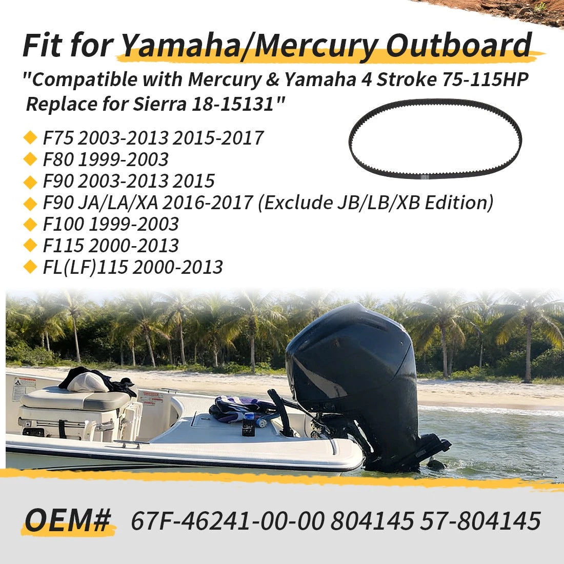 Timing Belt for Mercury 75-115HP 4-stroke