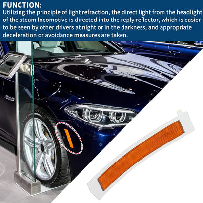Bumper Reflector for BMW 535i GT 2010-2017 1 x Front Right Lens