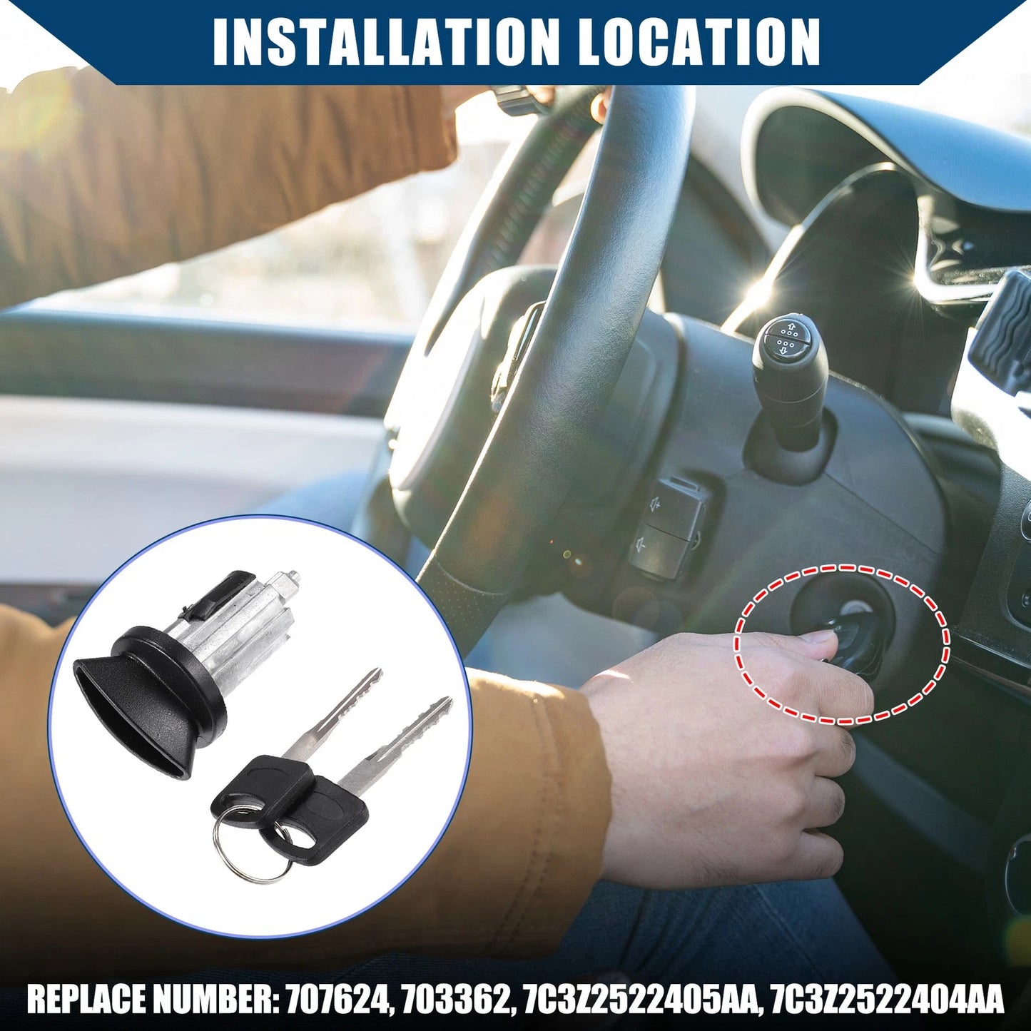 Door Handle Lock Cylinder for Ford F150 F250 (2004-2008)