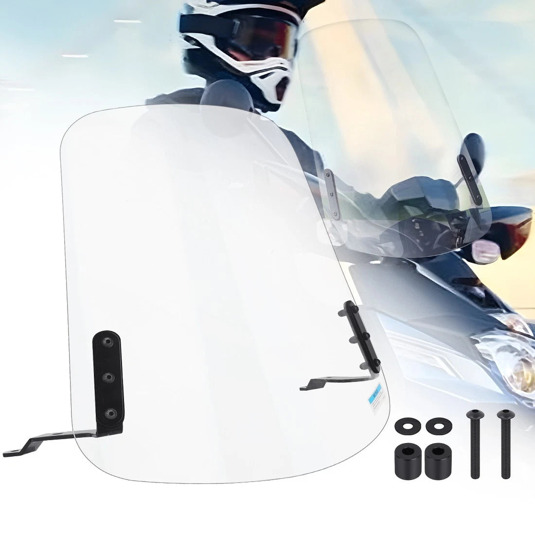 Scooter Windshield Windscreen w/ Hardware for Yamaha Zuma 125 (2009–2021)