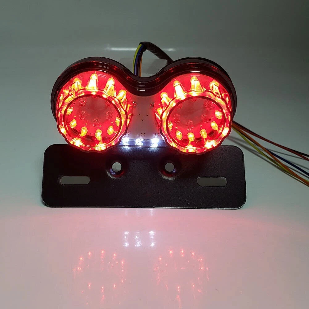 Integrated Tail Light Dual Turn Signal Brake License Plate Lamp for Motor