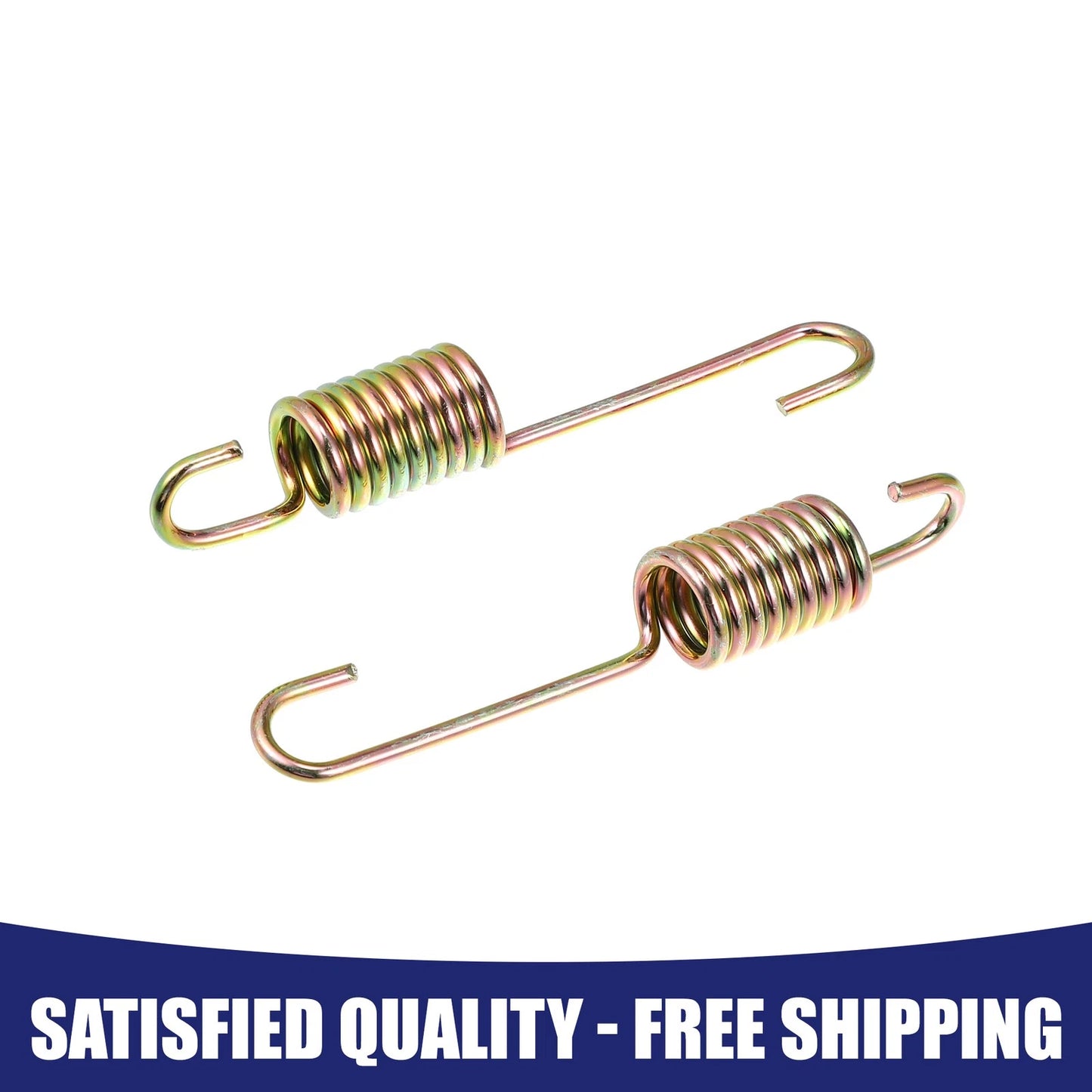2 x 8cm Gold Tone Plated Steel Motorcycle Brake Pedal Return Spring for Suzuki