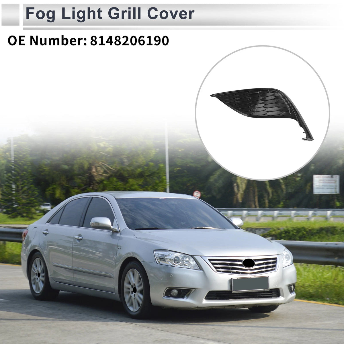 1 Pc Car Front Left Fog Light Grill for Toyota Camry (2021–2023)