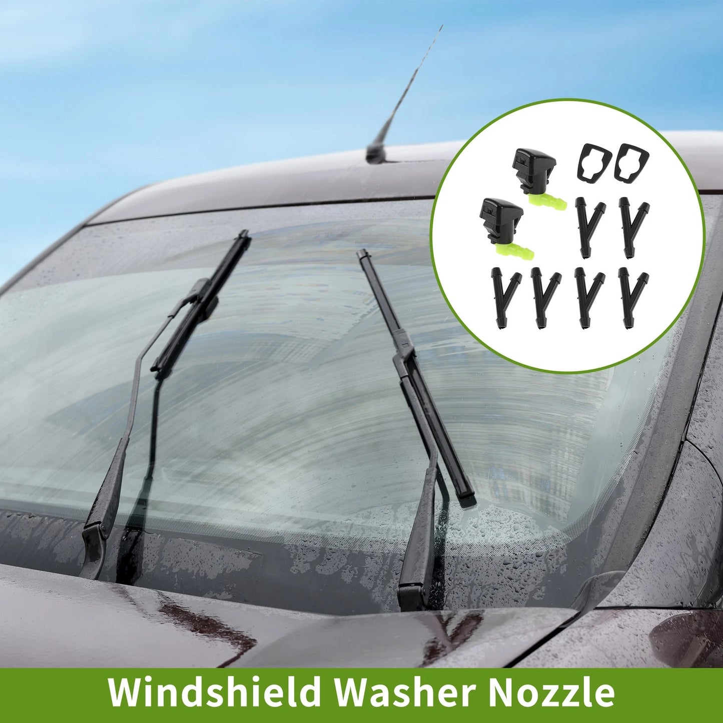 Windshield Washer Nozzle w/ Hose Connector for Toyota