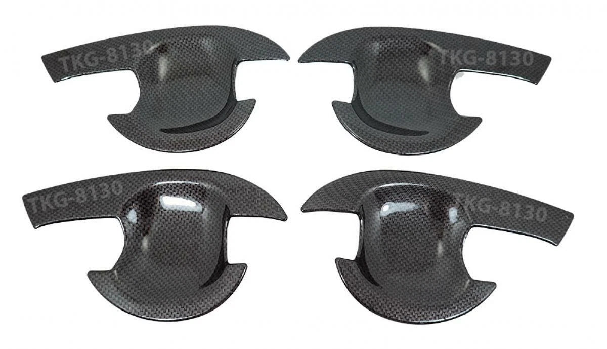 4 x Carbon Door Handle Bowl Inserts Covers for Toyota Hilux Vigo (2005-2014)