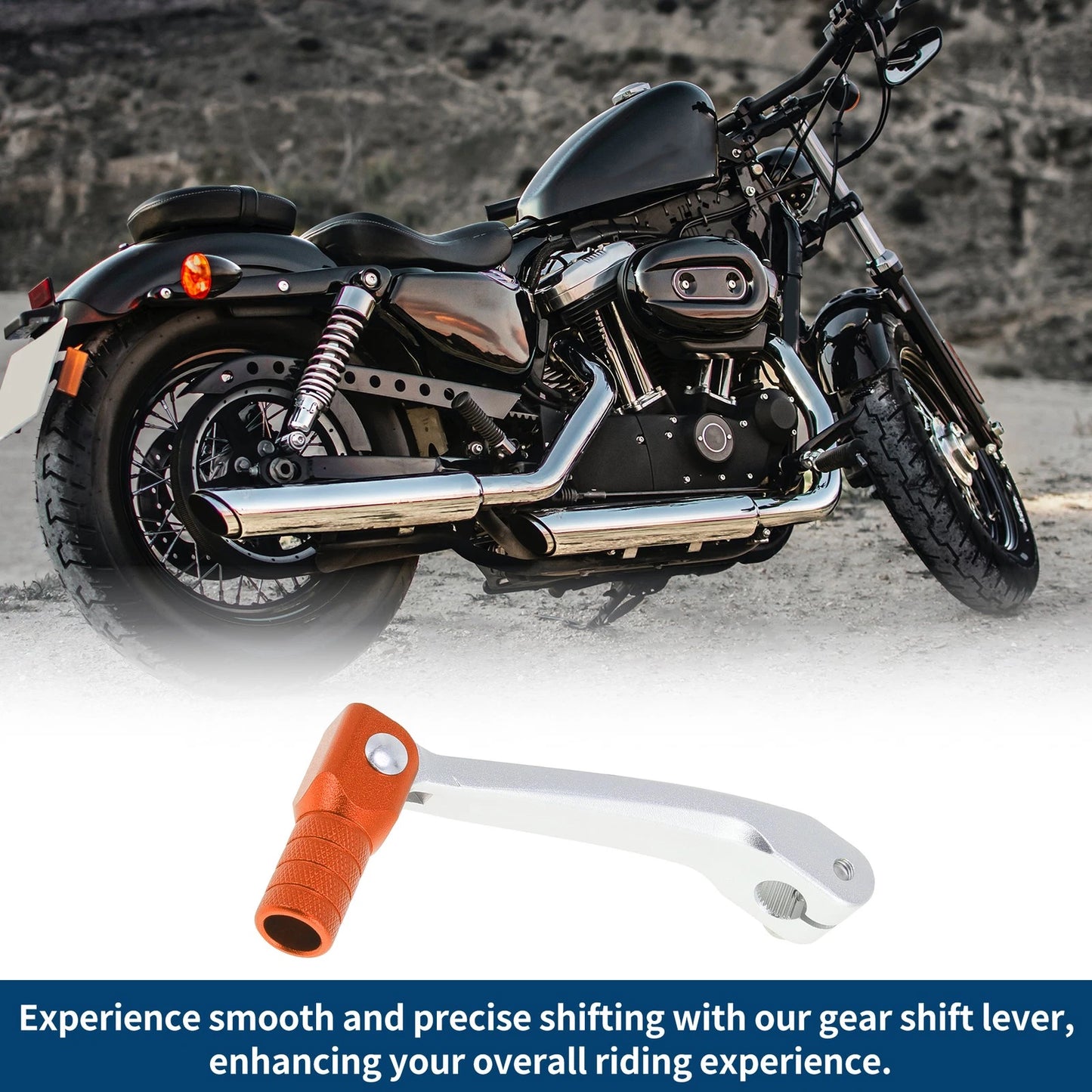 Folding Shifter Lever for Honda CRF150F (2003-2017) Silver Tone Orange