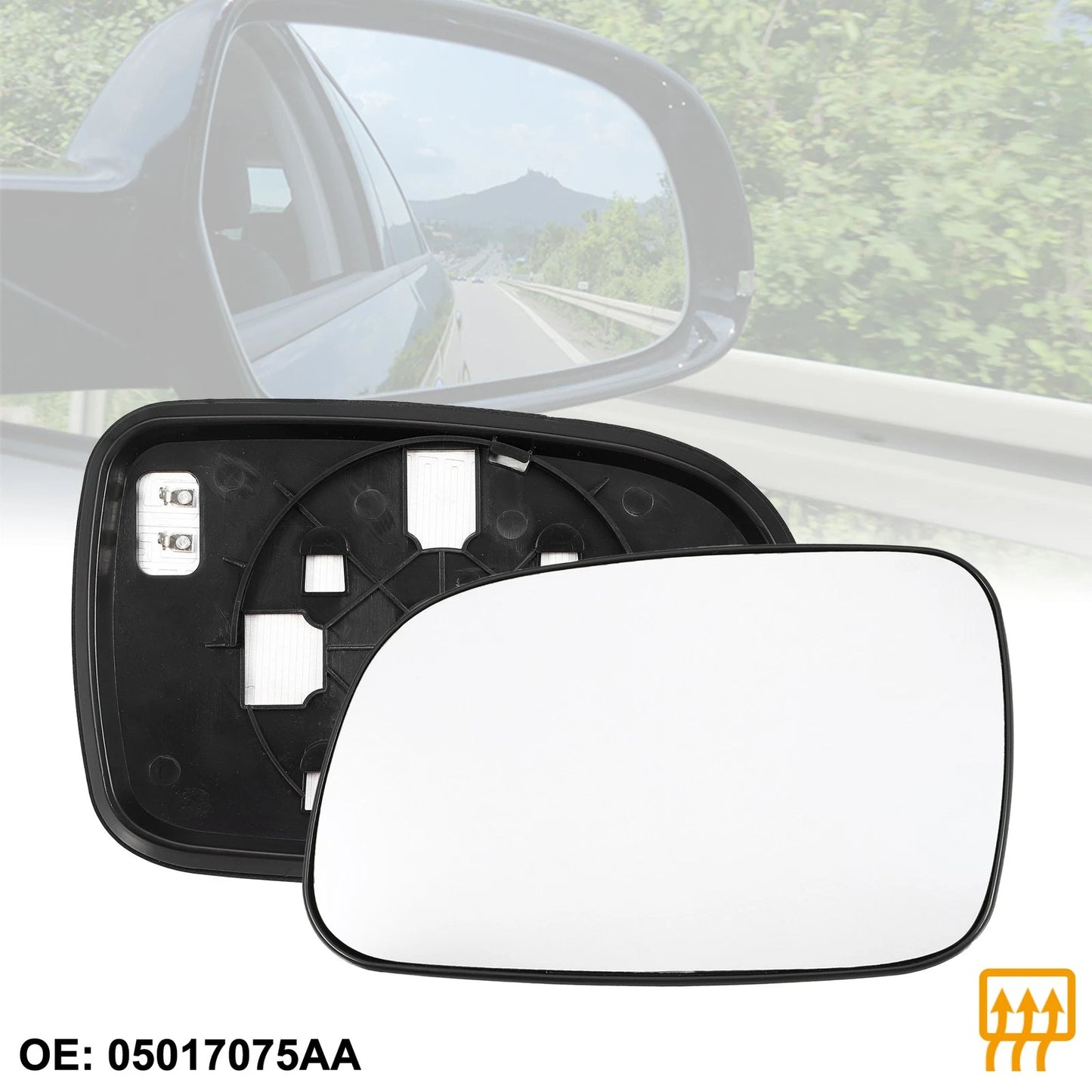 Heated Left Side Rearview Mirror Glass for Jeep Cherokee