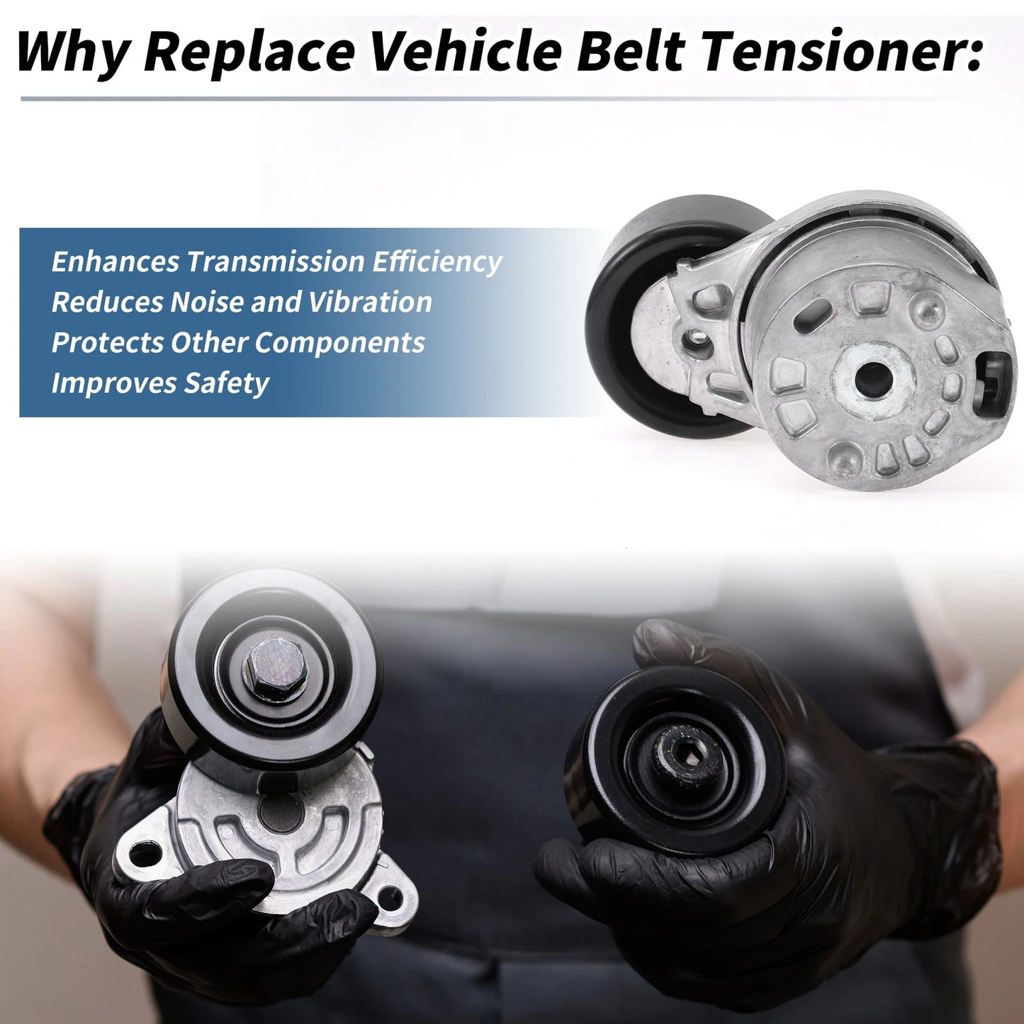 Belt Tensioner for Ford Transit 2.4 (2000-2014) - Durable Metal 1 x Piece