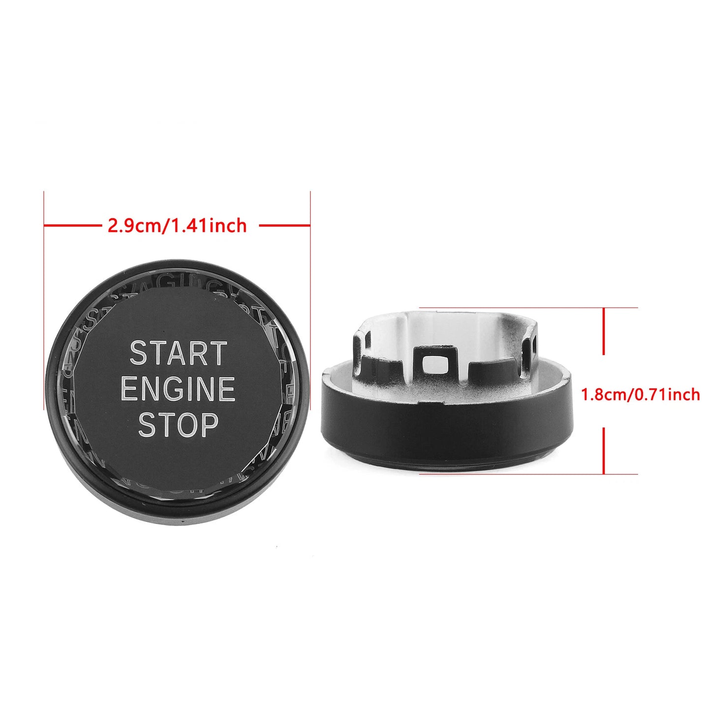 Black Engine Start Stop Button Cover for Subaru BRZ/Legacy/Outback (2012-2023)