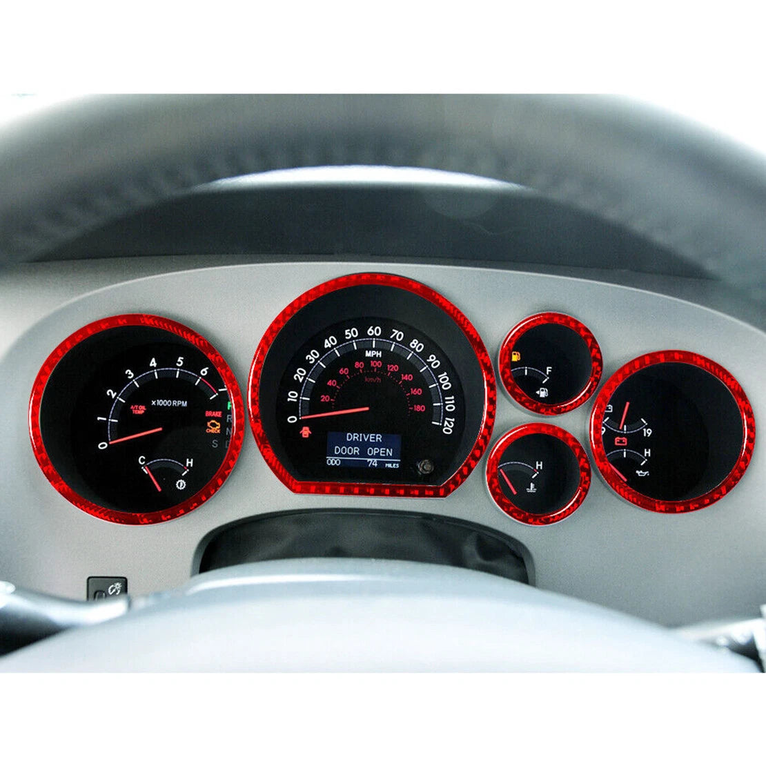Red Carbon Fiber Speedometer Cover Trim for Toyota Tundra (2007-2013)