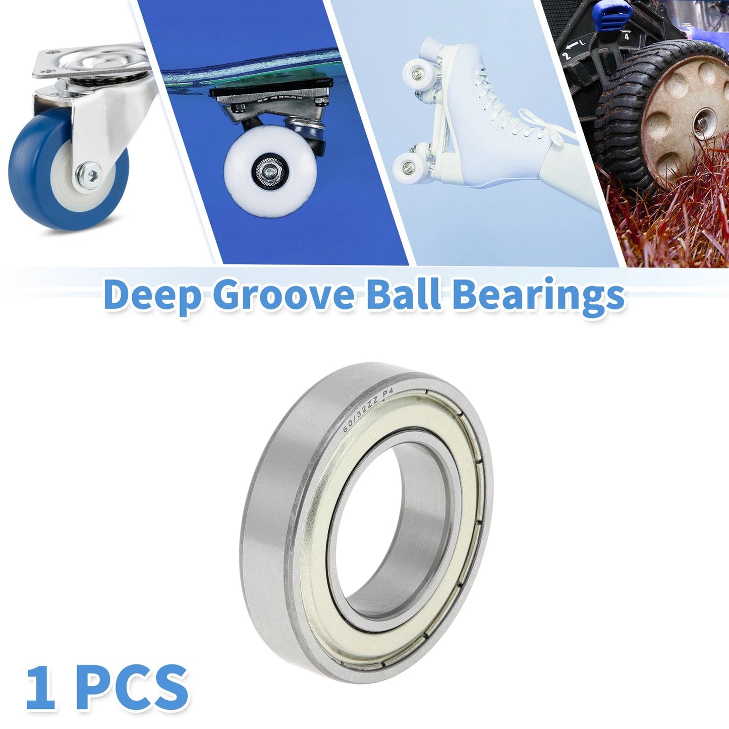 60/32ZZ / 32x58x13mm Deep Groove Ball Bearings P4 for Scooter Wheel