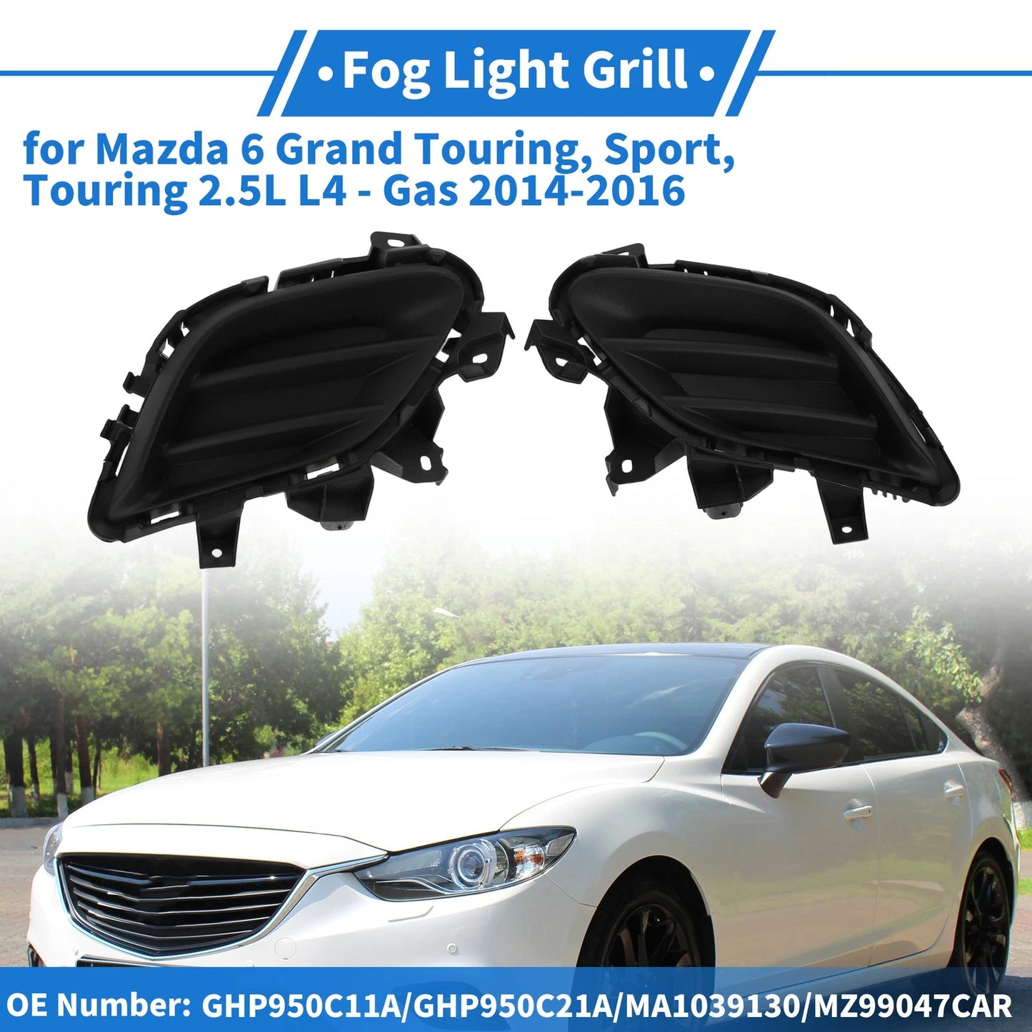 Fog Light Covers 1 Pair for Mazda 6 Grand Touring (2003-2008)