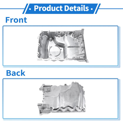 Engine Oil Pan for Honda Accord 2003-2007 - 1 x Aluminum Silver Tone