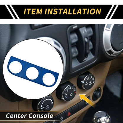 AC Switch Button Control Cover Trim for Jeep Wrangler JK (2011-2017) Blue