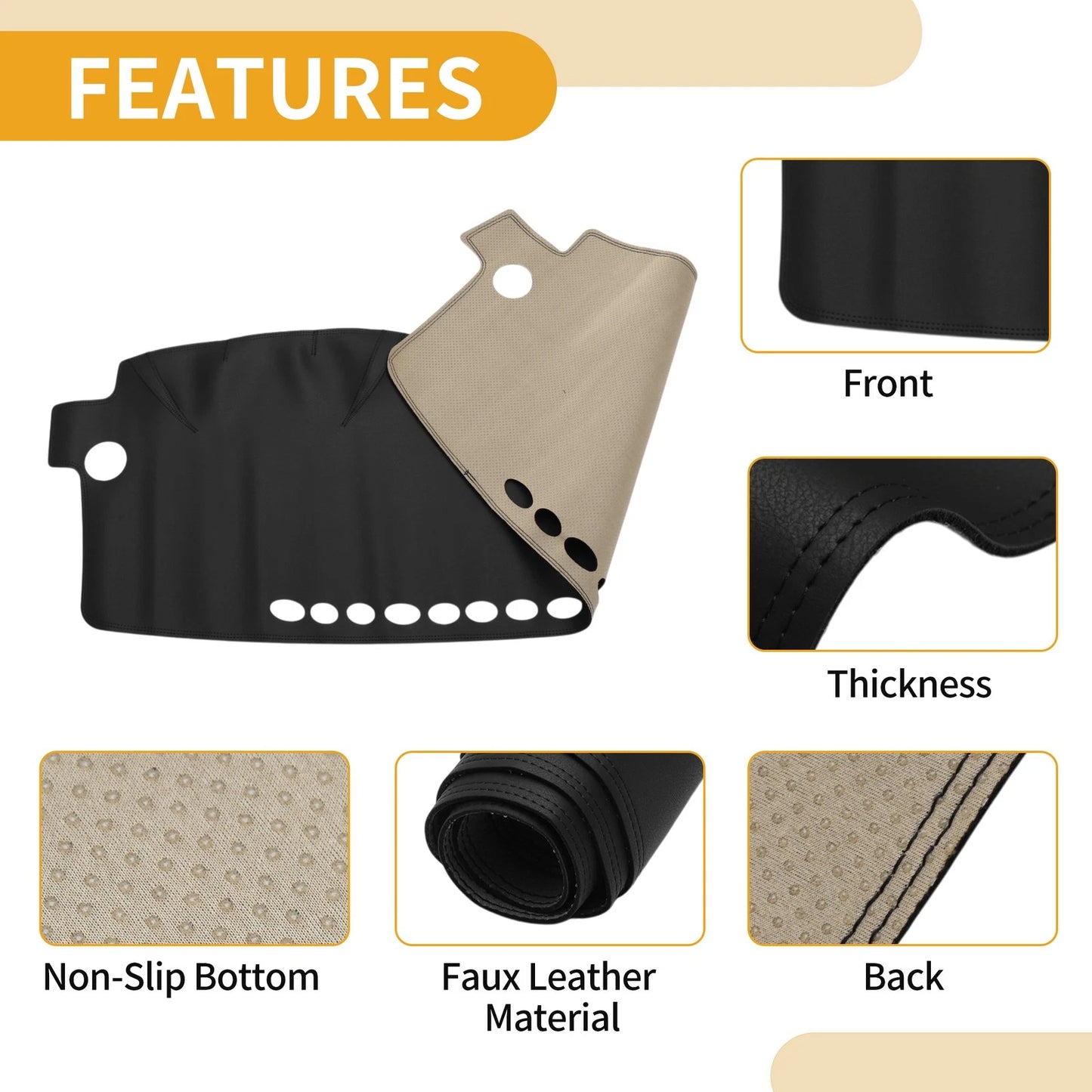 Dashboard Cover for Toyota Avensis 2005-2006 Black 1 x Anti-Slip