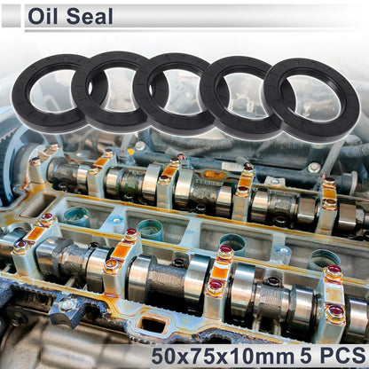 Oil Seal 50x75x10mm NBR Rubber 5 Pcs